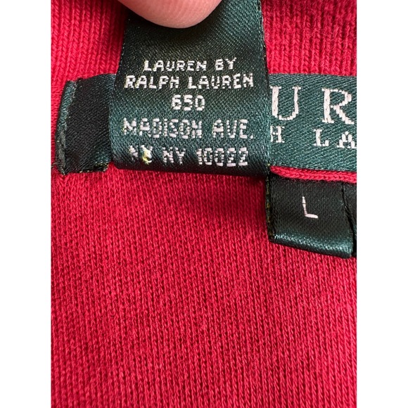 LAUREN Ralph Lauren Polo Shirt Mens L Custom Red Slim Fit Short Sleeve Preppy - Picture 9 of 12